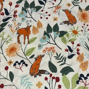 Charisma twin sheet set fox and deer in a floral forest flat & fitted only
